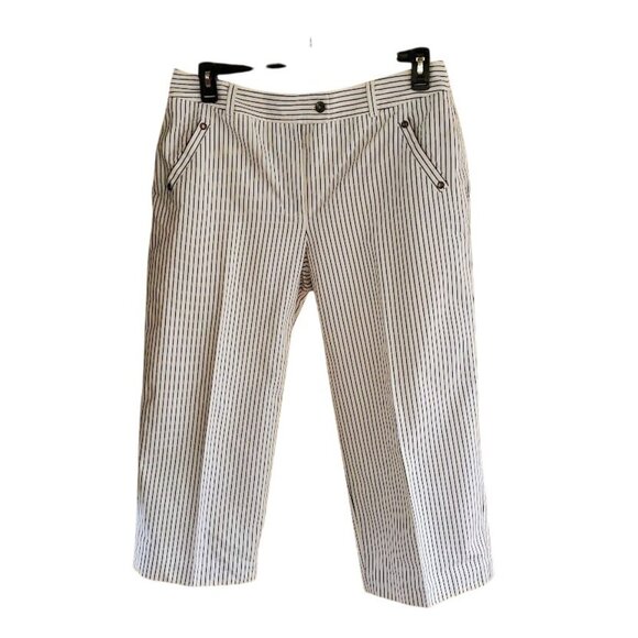 Peck & Peck Vintage Preppy Pinstripe Blazer & Trousers Set | 70s Nautical Glam S - Picture 5 of 9